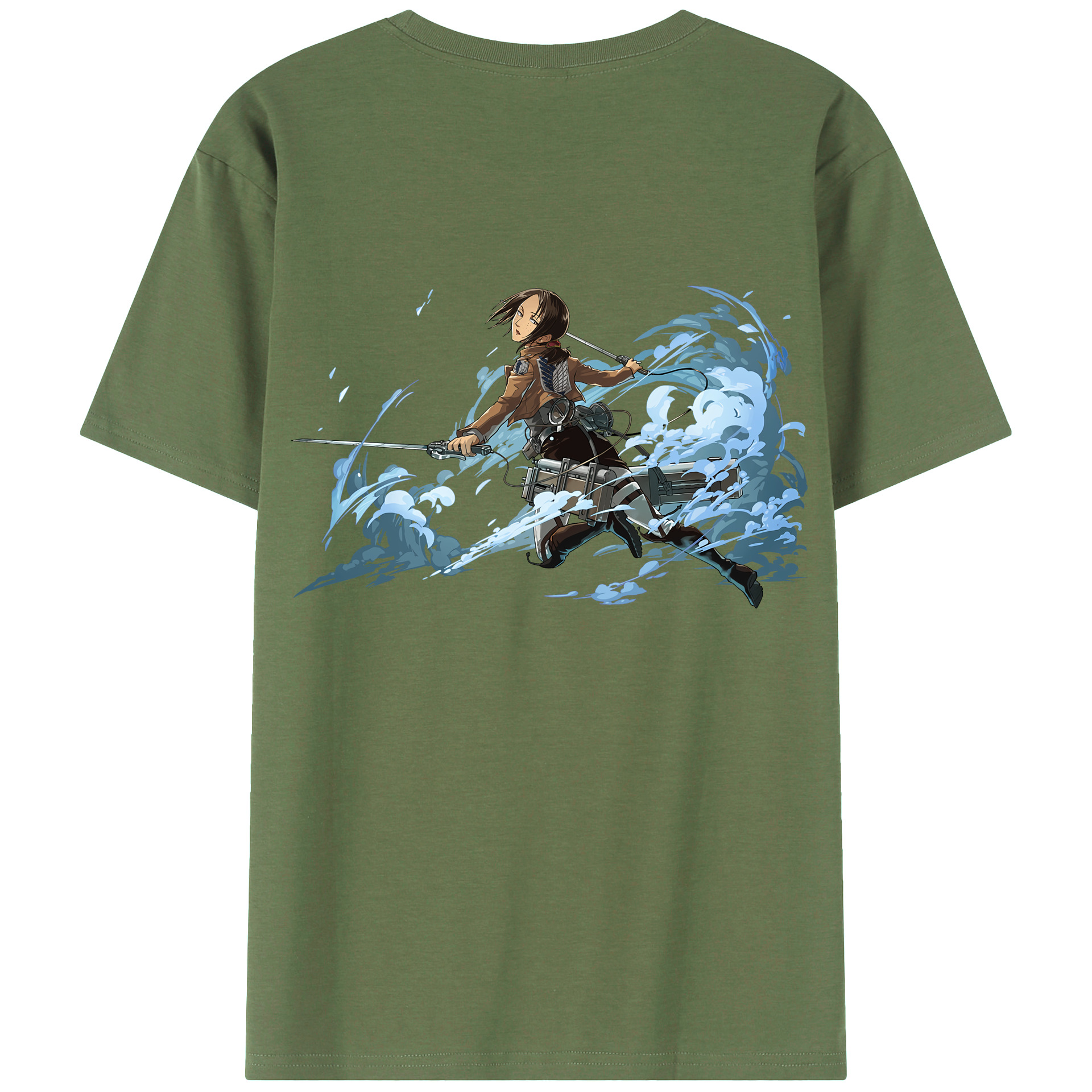（画像用） 進撃の巨人 Attack on Titan 綿100％ メンズ半袖Tシャツ（バックプリント） 通気性